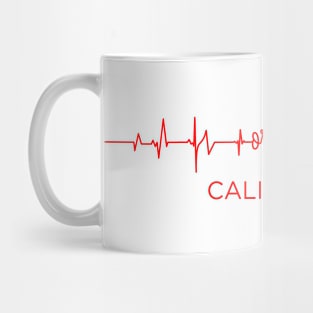 I Love Orange California USA Heartbeat Funny T-Shirt For Men Women Custom Mug